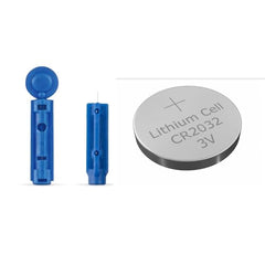 ADZECT 1 Pcs CR-2032 Lithium Cell For Glucometer Device With Dr Morepen Supported Glucometer Lancets 100 Pcs