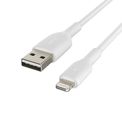 Belkin Apple Certified Lightning to USB A and Sync Tough Braided Cable for iPhone, iPad, Air Pods, 3.3 feet (1 meters) – White