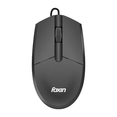 Foxin Glance Grey Wired USB Mouse | 1200 DPI Optical Sensor | Ergonomic & Lightweight (68g) with 3-Button | Plug & Play | 1.2M Cable | Silent Buttons | Wired Mouse for Laptop, PC, Desktop & Office Use
