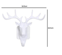SYGA Deer Head Hanging Hook, Self Adhesive Wall Door Hook Hanger Bag Keys Sticky Holder(Grey)