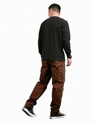Lymio Men Mid Rise Regular Fit Cotton Cargo Pants (Cargo-46-Grey-S)