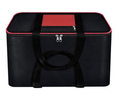 CluttrEase Large Underbed Storage Bags, Moisture-Proof Nylon Storage Bags With Zippered Closure & Handle for Clothes, Blankets, Bedsheets & Pillows (52 x 45 x 26 cm), Red & Black (4 Pack)