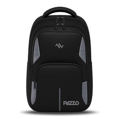 Lunar's Luxur 40L Laptop Backpack with 1 Year Warranty | Foam Padded Water Resistant School bag | Laptop Bag 15.6 Inch | Travel College bag for boys | Office bag for man (black_grey_orange)
