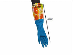 SYGA Natural Latex Rubber Gloves Waterproof Clean Glove,Household Kitchen Cleaning Dishwashing Rubber Gloves (Blue)