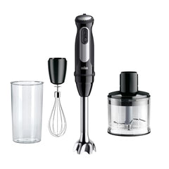 Braun MultiQuick 5, Powerful 1000W Hand Blender, Patented PowerBell Technology, Made in Europe, Guranteed Splash-Proof, Speed + Turbo, All-in-1: Blender, Grinder, Chopper & Whisker (MQ55236 Black)