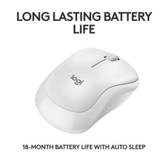 Logitech M240 Silent Bluetooth Mouse, Wireless, Compact, Portable, Smooth Tracking, 18-Month Battery, for Windows, macOS, ChromeOS, Compatible with PC, Mac, Laptop, Tablets - Off White
