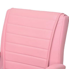 KITHANIA Executive Office Home Study Chair Library Chair with Cushioned Arm Rest & Seat Back, Reception or Conference Room Seating, 100 Kgs Limit (2, Pink, Double Pipe Chrome Frame)