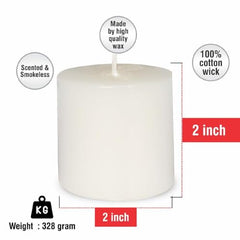 Pure Source India Paraffin Wax Scented Pillar Candles for Home Decor Smokeless & Dripless Candle (Rose - Red) Set of 3.