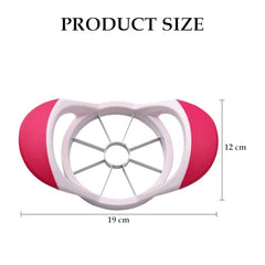 MOMISY Plastic Apple Fruit Slicer, Corer, Cutter, Divider Tool, 8 Stainless Steel Blades (WhiteRoseRed)