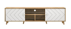 DeckUp Soneva Engineered Wood TV Unit (Wotan Oak & White, Matte Finish)
