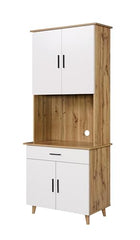 DeckUp Haven Kitchen Cabinet (Wotan Oak & White, Matte Finish)