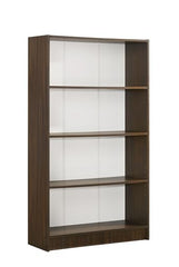 DeckUp Muvo 4-Shelf Engineered Wood Book Shelf and Display Unit (Walnut & White, Matte Finish)