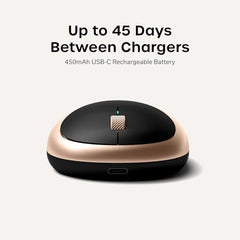 SATECHI M1 Wireless Bluetooth Mouse, USB-C Rechargeable, Compact, Silver