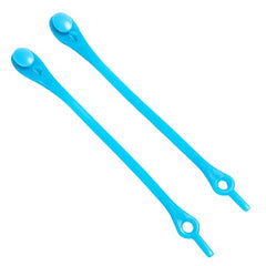 MOMISY Elastic Shoelaces Stretchy Silicone Elastic Special No Tie Shoe Laces for Children and Adults Lazy Tieless Suitable for All Shoes-Light Blue, 14Pcs