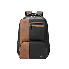 Gear Vintage 4 19"/29L anti theft faux leather Medium Water Resistant Laptop Backpack/Casual Backpack/Daypack/Travel Backpack/College Bag For Men/Women(Pitch Black-Black)