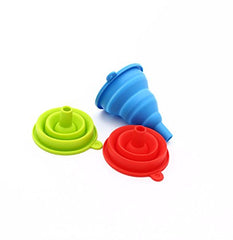 SYGA Silicone Funnel Set of 2 for Kitchen Retractable Silicone Oil Liquid Funnel Transfer Hopper(Color May Vary)