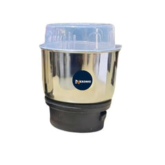 Stainless Steel Combo (Mini 180 Ml & 250 Ml) Jar Set one for Mixer Grinder, Compatibility with all mixer grinders with 2 slots of jar fitting with 4 teeth coupler