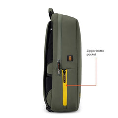 Nasher Miles Madison Passenger Workpack 22 Liters Water Resistant, Padded, Premium Reversed Polyester Black Yellow Laptop Backpack | USB charging| Unisex | Ideal For Office (Black & Yellow)