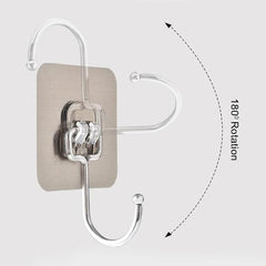 JIALTO Adhesive Hooks, Heavy Duty 5 kg Wall Hooks, Nail-Free Reusable Stainless Steel Sticky Hangers for Multipurpose Kitchen, Bathroom & Home (10 Pcs)