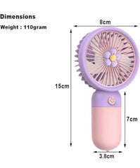Portable Rechargeable Mini Fan | 400mAh USB Handheld Small Fan with 3 Speed Modes | Silent Personal Pocket Cooling Fan for Travel, Office Desk, Makeup, Kitchen, and Kids (Multicolor)