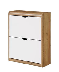 DeckUp Jade Engineered Wood 2-Door Shoe Rack (Wotan Oak & White, Matte Finish)