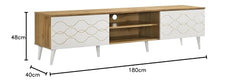 DeckUp Soneva Engineered Wood TV Unit (Wotan Oak & White, Matte Finish)