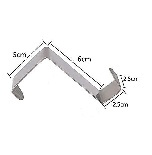 SYGA Stainless Steel Hook, 5 Cm X 2.5 Cm, Large, Silver, Set of 6