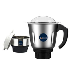 Stainless Steel Combo (Mini 180 Ml & 1200 Ml) Jar Set one for Mixer Grinder, Compatibility with all mixer grinders with 2 slots of jar fitting with 4 teeth coupler