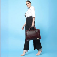 VISMIINTREND Laptop Leather Bag for Man | Coffee Brown