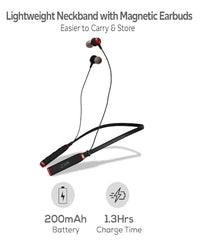 JGD Boom J4 Bluetooth Earphones with 13mm Drivers, Rich Music Experience, 20 Hours Playtime, Type C Fast Charging, Neckband Earphones with Magnetic earpiece,Voice Assistant and Mic (Blue)