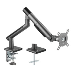 Artikel Single Monitor Desk Mount | Adjustable Heavy Duty Monitor Arm | VESA Mount with C Clamp & Grommet Mounting Base | Computer Monitor Stand (Grande Metallic, Single)