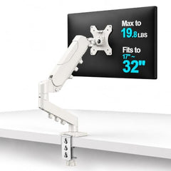 STAR WORK Single Monitor Desk Mount for 13–34” Inch Screens, Heavy Duty Adjustable VESA Monitor Arm with C-Clamp & Grommet Base | Full Motion Tilt & Swivel Rotation (Purple Arm Stand)