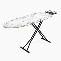 STEFFAN Heavy Duty Vertical Ironing Board, Foldable, 19 mm Metal Bracket, Adjustable Height, Pure Cotton Cover, Lattice Design | Clothes Iron Table| Home Laundry Accessory | 111x30 cm, Pink