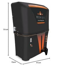 AQUA D PURE 4 in 1 Zinc + Copper + Alkaline Ro Water Purifier With Inbuilt TDS Adjuster, RO, UV, UF and Auto Shut Off Function, 12L, 10 Stage Purification Method, Black