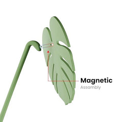StyleX Store® [Pack of 1 Artificial Plant with Decorative Flower Pot Coaster, Magnetic Leaf Design, Study Tabletop Office Desk Decor, Modern Indoor Planter, Living Room, Bedroom, Home Decoration