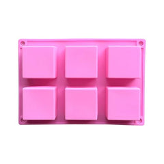 MOMISY Silicone Square Mould, 6-Cavity Baking Tray for Brownies, Cakes, Jelly, Soap, and Desserts – Oven & Freezer Safe