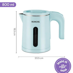 Borosil 800 ml Eva Cool Touch Stainless Steel Electric Kettle