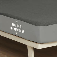 Wakefit 100% Waterproof Premium Terry Cotton Mattress Protector, King - 78x72 inch | Breathable and Hypoallergenic Ultra Soft Fitted Bed Protector, Grey | Fits Mattress Upto 10 inches