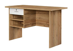 DeckUp Plank Giona Engineered Wood Study Table and Office Desk (Walnut and White, Matte Finish)