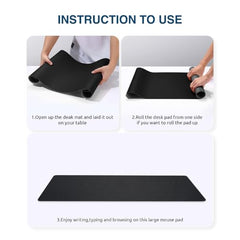 Bellblock Large Extended Reversible Desk Mat/Mouse Pad/Gaming Pad for Office/Home| Vegan Leather | Anti-Skid, Slip-Resistant, Splash-Proof | White & Sky Blue | 60x30cm
