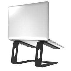 Amazon Basics ABS 2-in-1 Laptop and Mobile Stand, Ergonomic, Adjustable Height, Anti-Slip Base, Heat Dissipation, Portable, Lightweight, Compatible with All Laptops Up to 15.6" (Black)