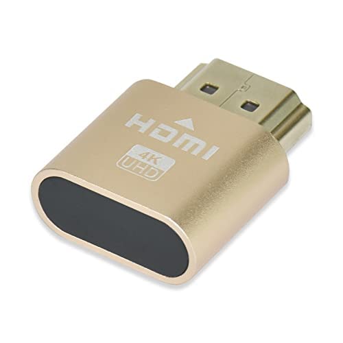 SYGA HDMI 4K Dummy Plug hdmi Dummy Plug Headless Virtual Monitor Display Adapter, 1 Piece, Golden