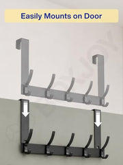 BOXJOY 12 Hook Over The Door Hanger | Wall Hanging Metal Hook Cloth Hangers | Strong Hooks Without Drill Clothes Organiser | Dress Stand Shirt Towel Home Organizer for Bathroom Bedroom Kitchen Wardrobe