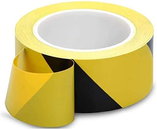 Syga Black/Yellow Zebra Floor Marking Tape, Warning Tape, Lane Marking Tape, Heavy Duty Tape- 2 inches X 25 Meters