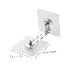 AMIQUS 10 Pcs Hevy Duty Self Adhesive Hook for Hanging Kitchen Item and Other Stainless Steel, Gold Waterproof, Strong Towels, Keys, Utensils,Robes Double-Sided Transparent (Double Claw V Shape)