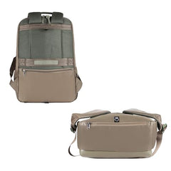 Gear Elevate Faux Leather 20L Water Resistant Anti-Theft 4 Compartment Backpack/Laptop Bag/Office Bag With Raincover For Men/Women (Olive-Yellow)
