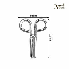 JYOTI Dress Hook (50 Hooks of 3 Wire Size 2 of Brass Material in Nickel Free Finish in a Pouch), Hooks for Ladies Blouses, Dresses, Chudidars, Children Dresses, Frocks, and Gowns - Pack of 5 Pouches