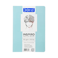 Doms A5 INSPIRO Sketch Book | Binding : Soft Cover Pinning | 56 Pages | Pack of 4 books