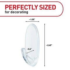 3M Command Clear Medium Wall Hooks, holds 900gms, no paint damage, Holds Strongly, Adhesive hooks for wall, Reusable, Multi-surface (Transparent, 2 hooks, 4 strips)