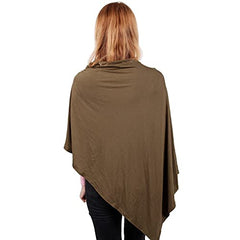 MOMISY Nursing Cover Scarf for Breastfeeding - MultiUse - Nursing Blanket – Poncho Style with Buttons - Stretchy Baby Car Seat Canopy - Elegant Shawl - Made of 100% Modal - Green